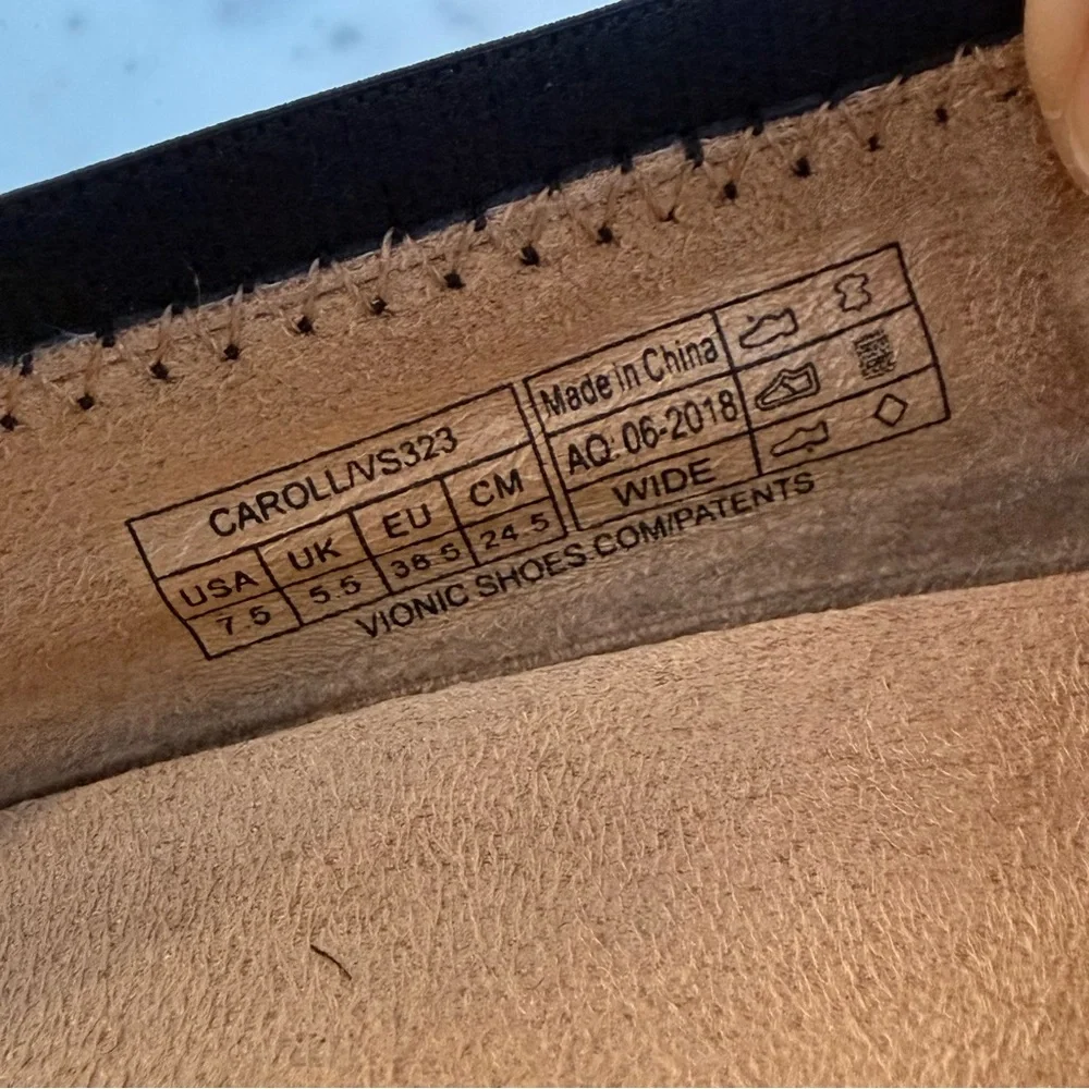 Vionic Carrol Ballet Flat Black Womens Size 7.5 Wide - Picture 12 of 12